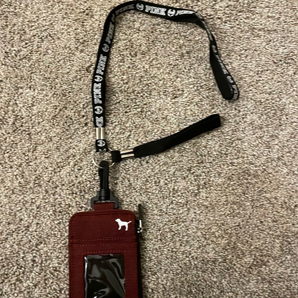 ID lanyard- maroon, VS Pink